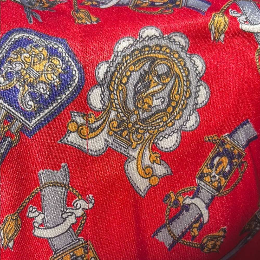 Vintage Red Patterned Blouse - image 5